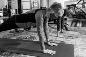 Image of a client working with a personal trainer.